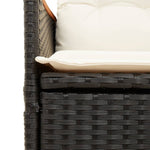 3 részes fekete polyrattan bisztrógarnitúra párnával 5