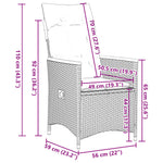 3 részes fekete polyrattan bisztrógarnitúra párnával 8