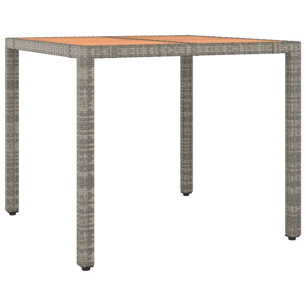 5 részes szürke polyrattan kerti bisztrógarnitúra párnákkal 4