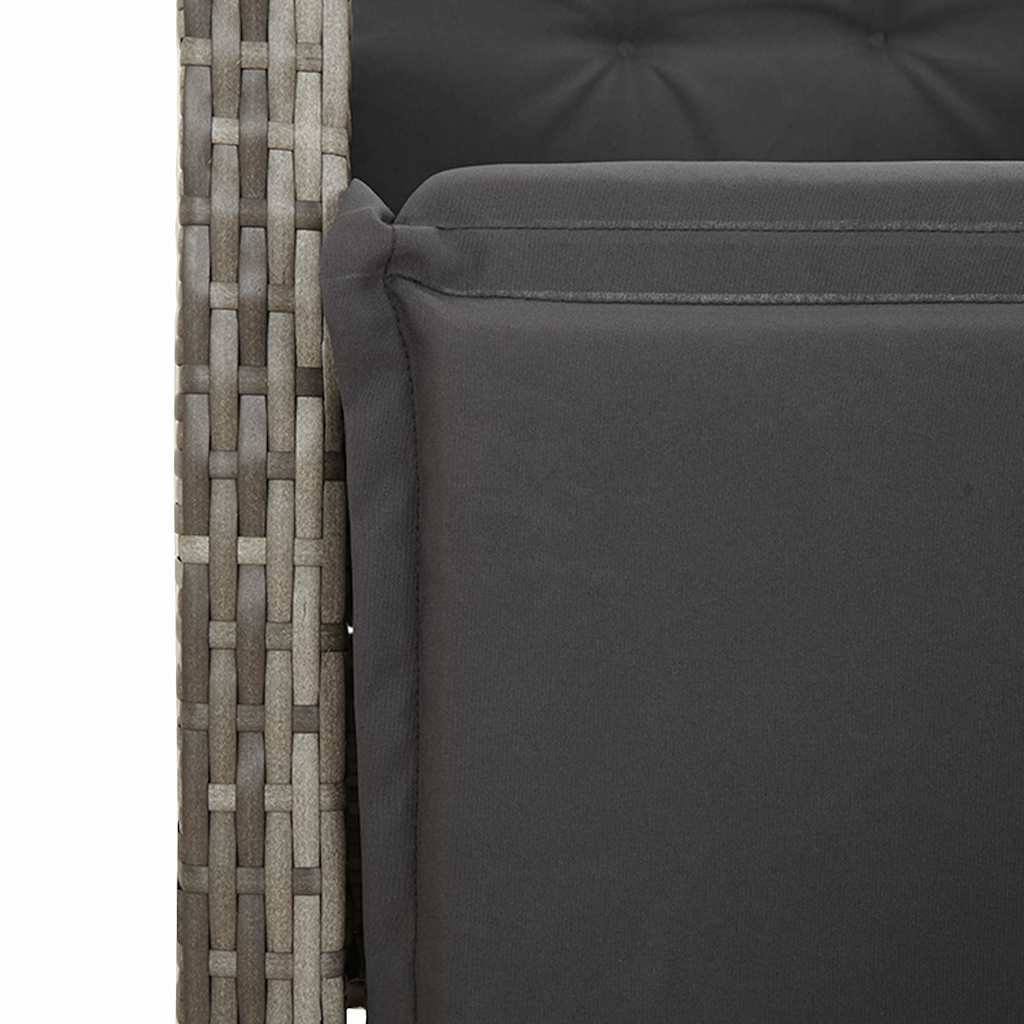 9 részes szürke polyrattan kerti bisztrógarnitúra párnákkal 5
