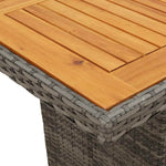 9 részes szürke polyrattan kerti bisztrógarnitúra párnákkal 6