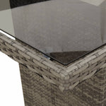 7 részes szürke polyrattan kerti bisztrógarnitúra párnákkal 6