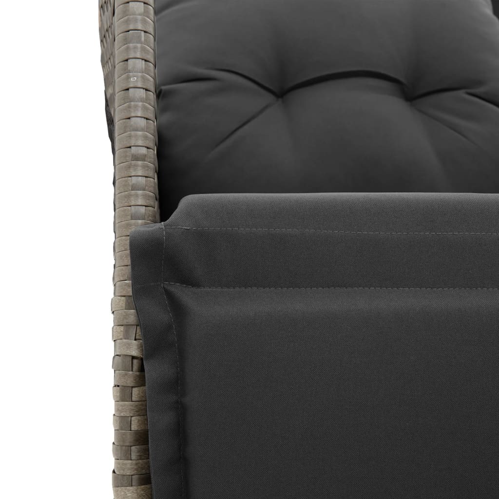 9 részes szürke polyrattan kerti bisztrógarnitúra párnákkal 5