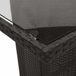 9 részes fekete polyrattan kerti bisztrógarnitúra párnákkal 6