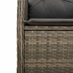 7 részes szürke polyrattan kerti bisztrógarnitúra párnákkal 5