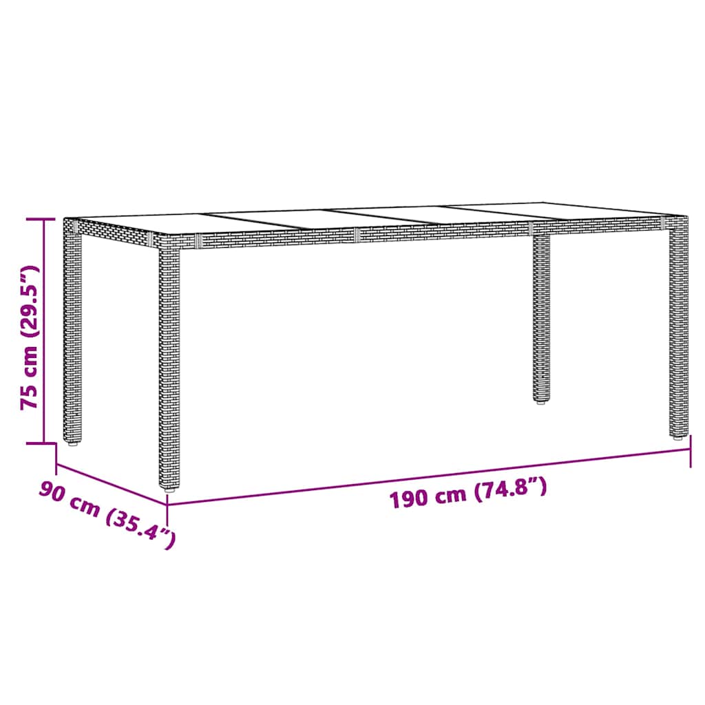 7 részes szürke polyrattan kerti bisztrógarnitúra párnákkal 8