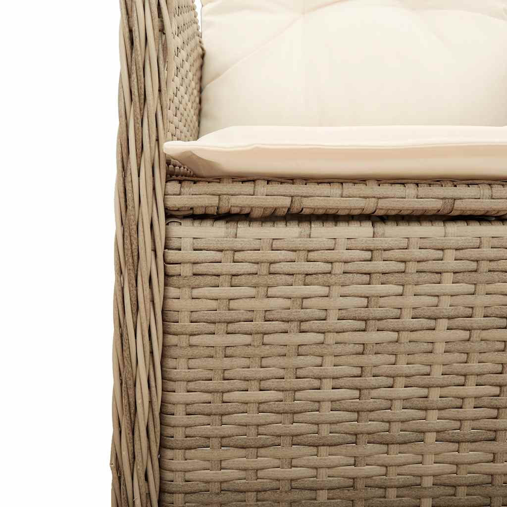 9 részes bézs polyrattan kerti bisztrógarnitúra párnákkal 5