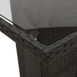 11 részes fekete polyrattan kerti bisztrógarnitúra párnákkal 8