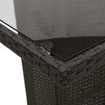 9 részes fekete polyrattan kerti bisztrógarnitúra párnákkal 6
