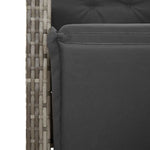 11 részes szürke polyrattan kerti bisztrógarnitúra párnákkal 5