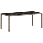 9 részes szürke polyrattan/üveg kerti étkezőgarnitúra párnákkal 4