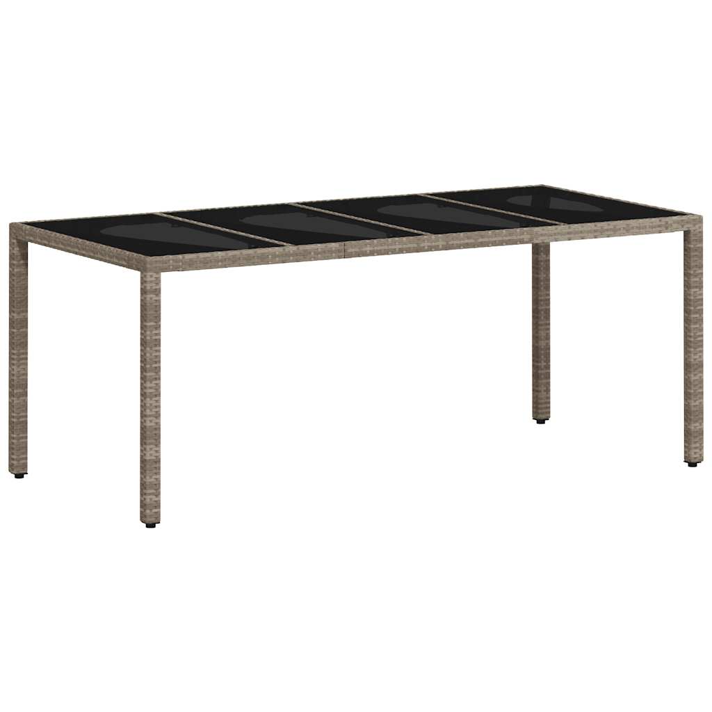 9 részes szürke polyrattan/üveg kerti étkezőgarnitúra párnákkal 4