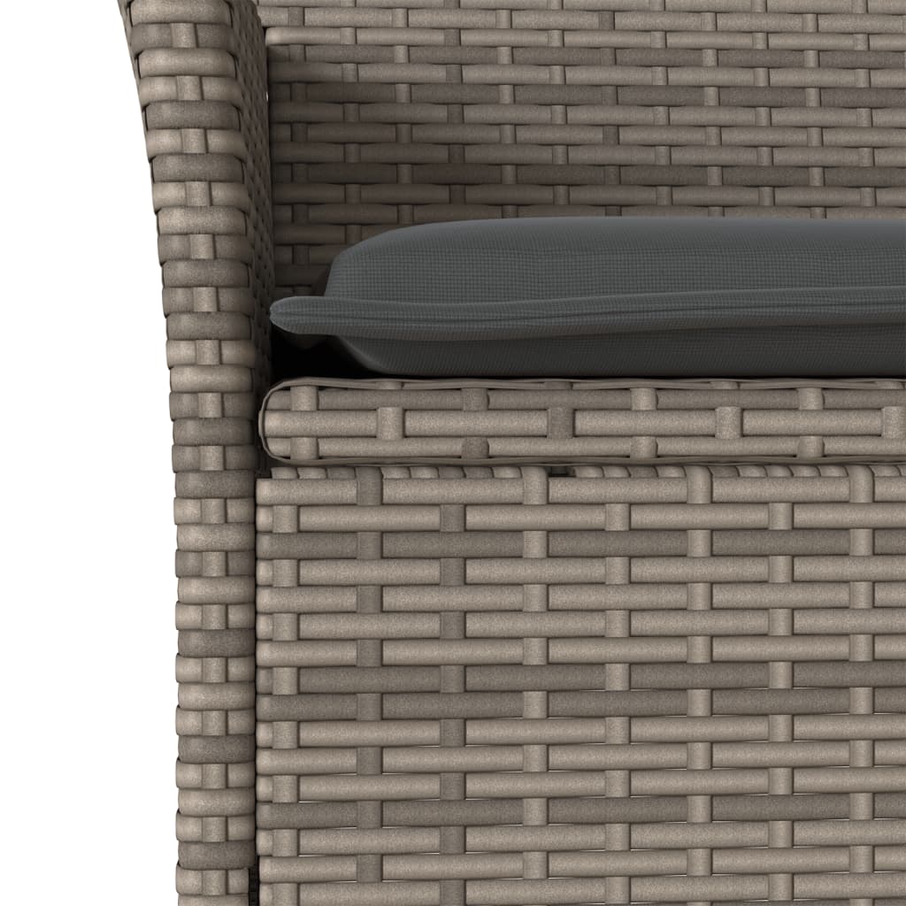 7 részes szürke polyrattan/üveg kerti étkezőgarnitúra párnával 5