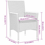 5részes fekete polyrattan/akácfa kerti étkezőgarnitúra párnákkal 8