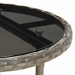 5 részes szürke polyrattan/üveg kerti étkezőgarnitúra párnával 6