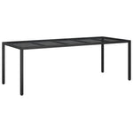 9 részes fekete polyrattan/üveg kerti étkezőgarnitúra párnákkal 4
