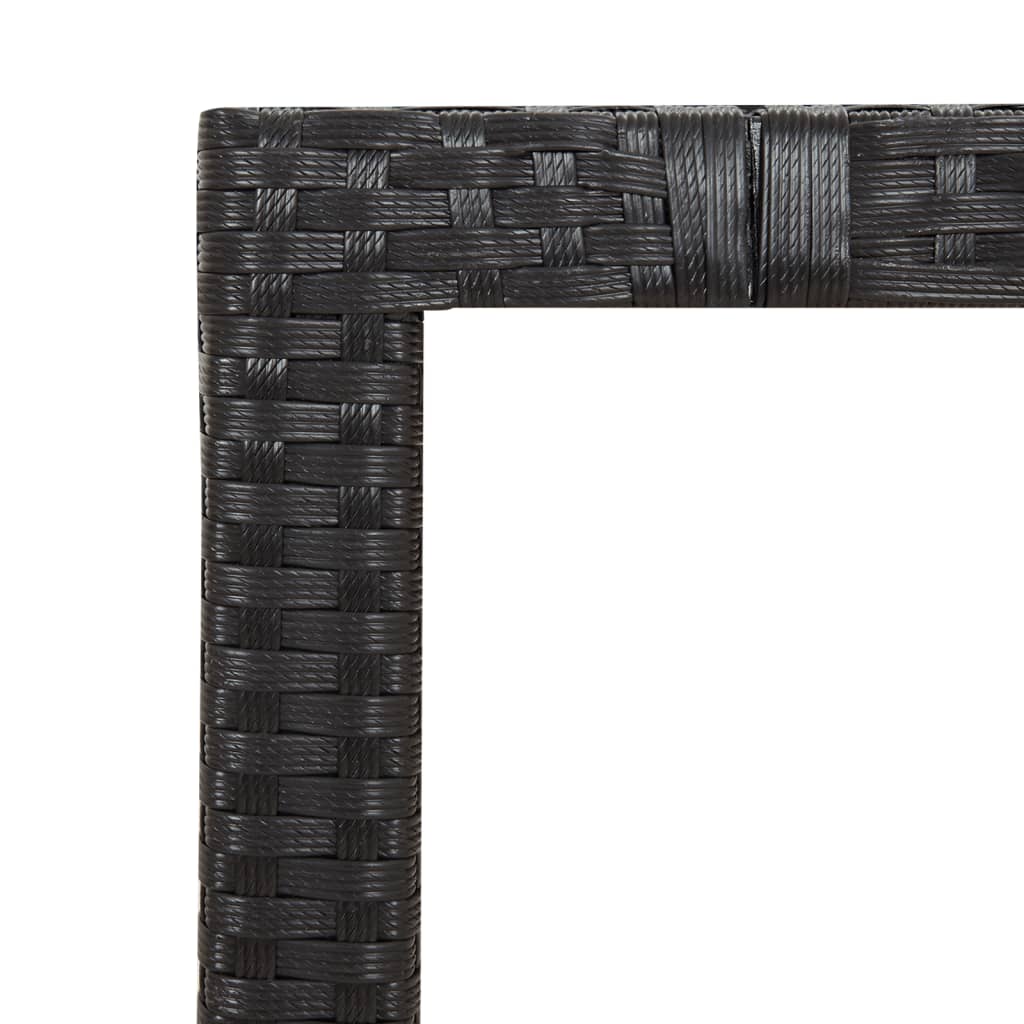 5 részes fekete polyrattan kerti étkezőgarnitúra párnákkal 4