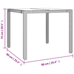 5 részes fekete polyrattan kerti étkezőgarnitúra párnákkal 6