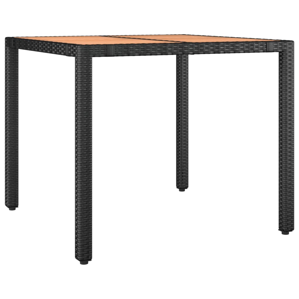 5 részes fekete polyrattan kerti étkezőgarnitúra párnákkal 3