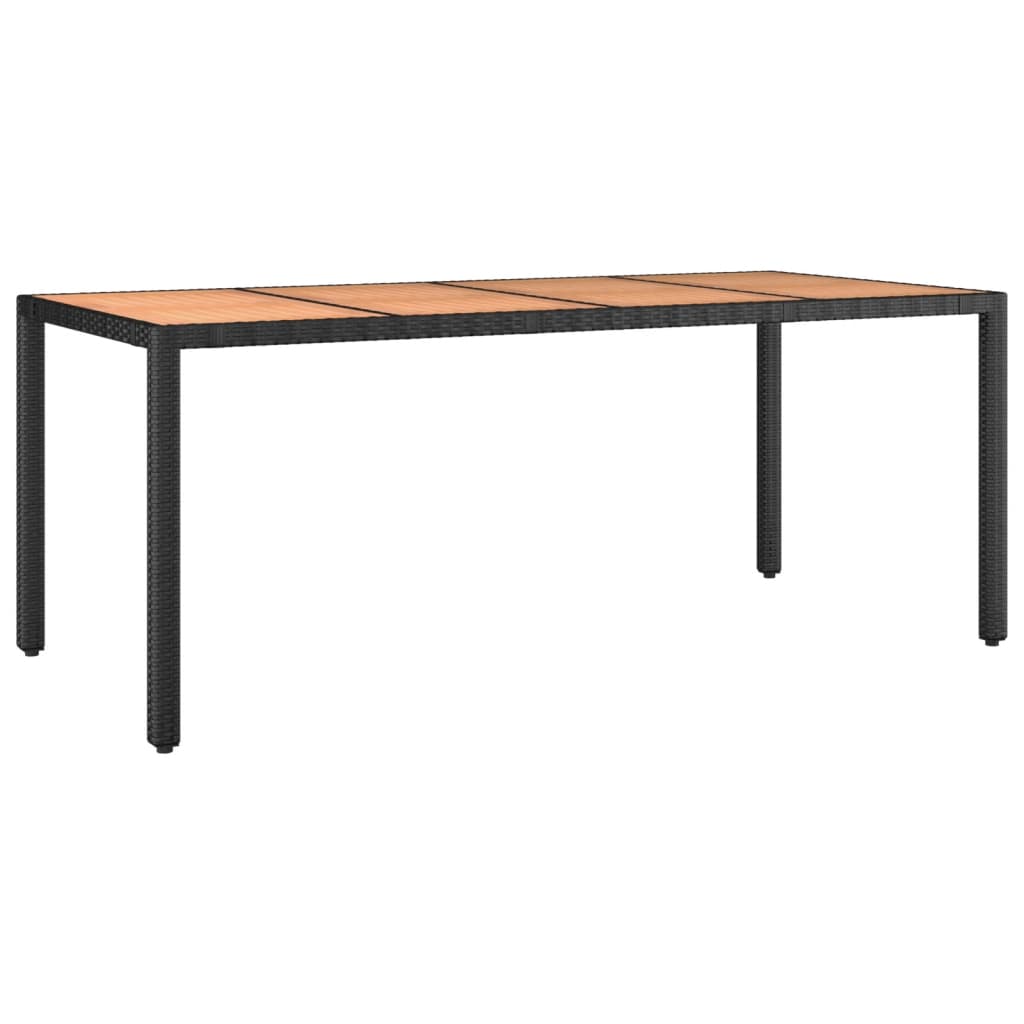 9 részes fekete polyrattan kerti étkezőgarnitúra párnákkal 3