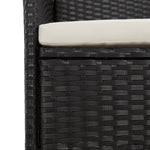 9 részes fekete polyrattan kerti étkezőgarnitúra párnákkal 5