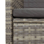 11 részes szürke polyrattan kerti ülőgarnitúra párnákkal 5
