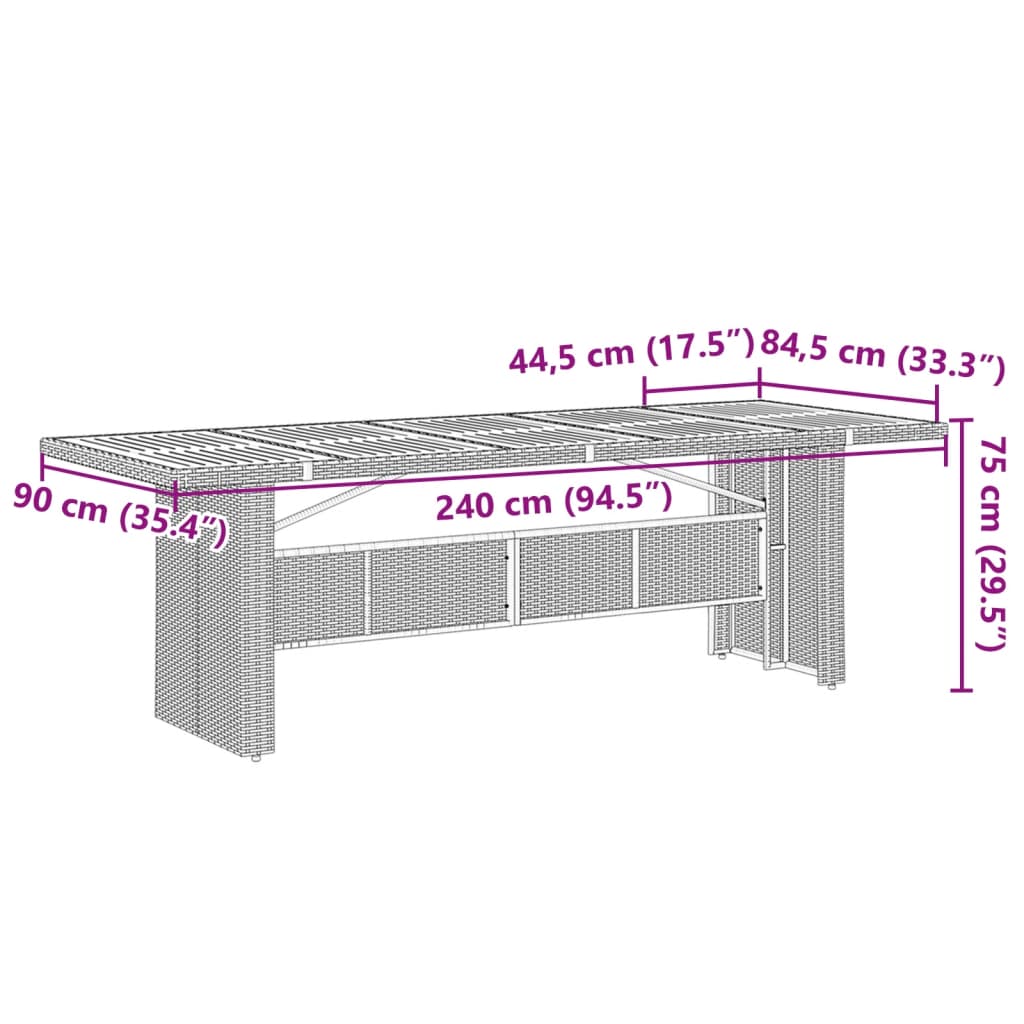 11 részes szürke polyrattan kerti ülőgarnitúra párnákkal 8