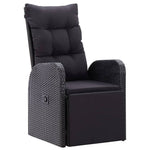 9 részes fekete polyrattan kerti étkezőgarnitúra párnákkal 3