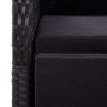 9 részes fekete polyrattan kerti étkezőgarnitúra párnákkal 5