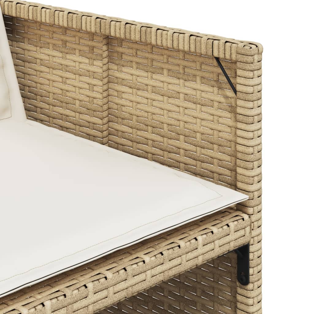 9 részes bézs polyrattan kerti étkezőgarnitúra párnákkal 8