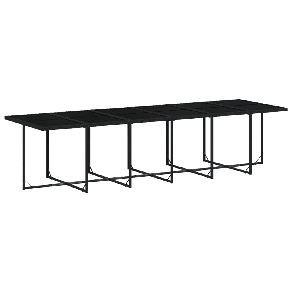 13 részes fekete polyrattan kerti ülőgarnitúra párnákkal 4