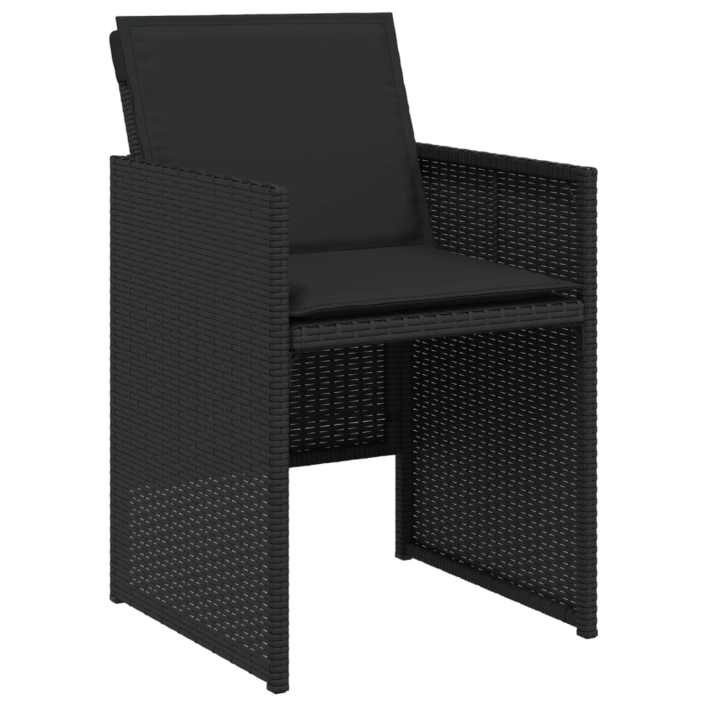 13 részes fekete polyrattan kerti ülőgarnitúra párnákkal 5