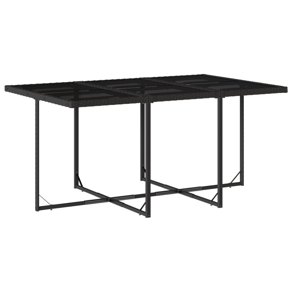 11 részes fekete polyrattan kerti étkezőgarnitúra párnákkal 4