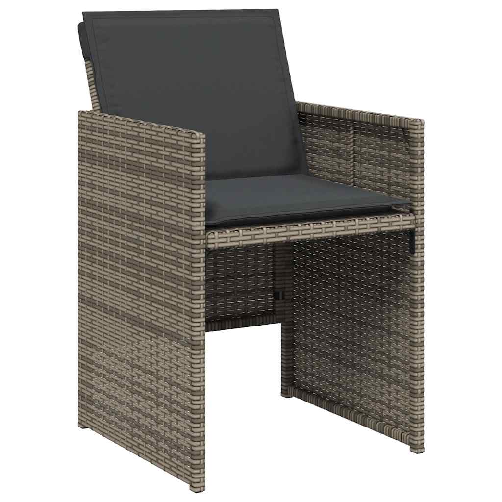 17 részes szürke polyrattan kerti étkezőgarnitúra párnával 4