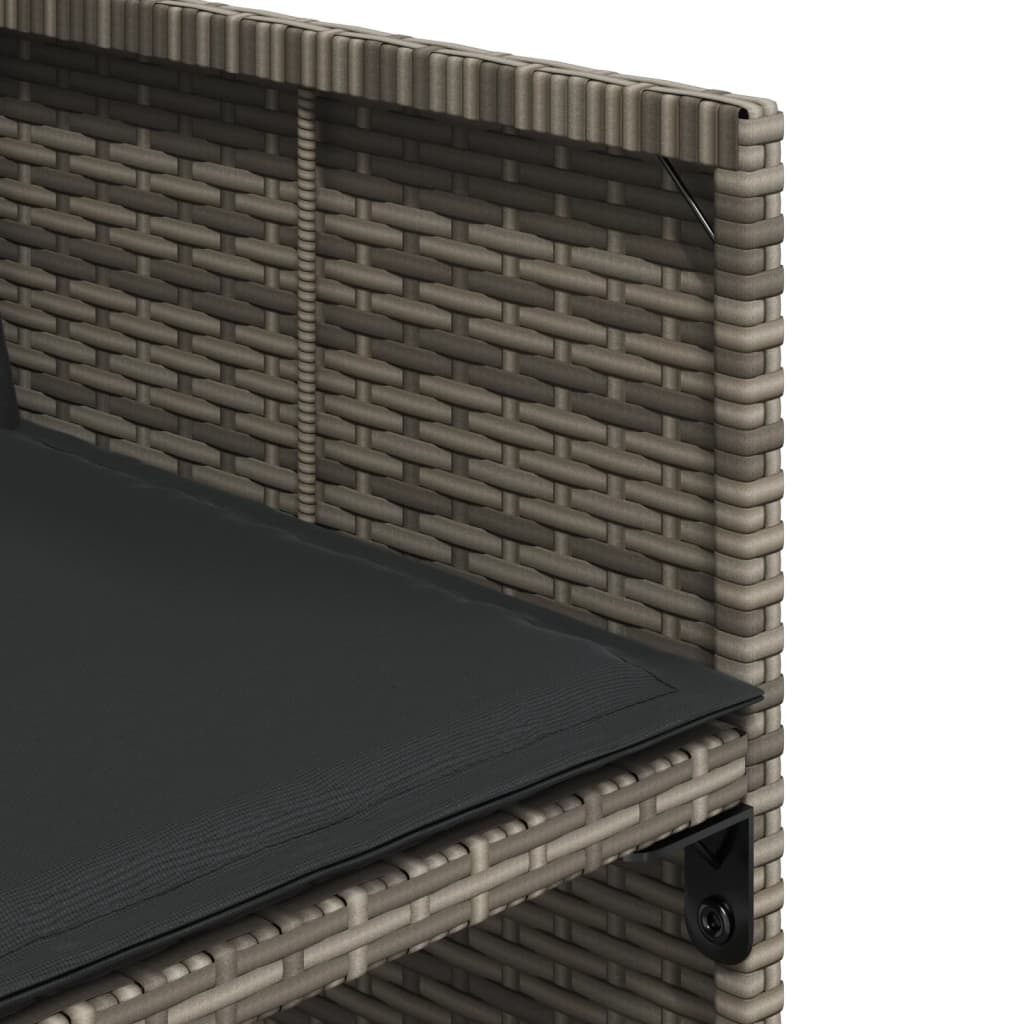 5 részes szürke polyrattan kerti étkezőgarnitúra párnával 8