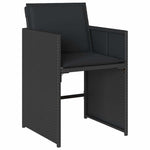 7 részes fekete polyrattan kerti étkezőgarnitúra párnával 5