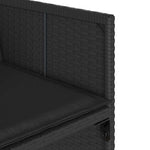 7 részes fekete polyrattan kerti étkezőgarnitúra párnával 8