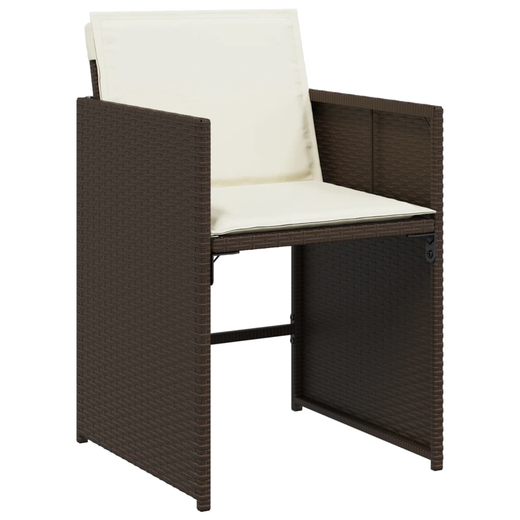 11 részes barna polyrattan kerti ülőgarnitúra párnákkal 5