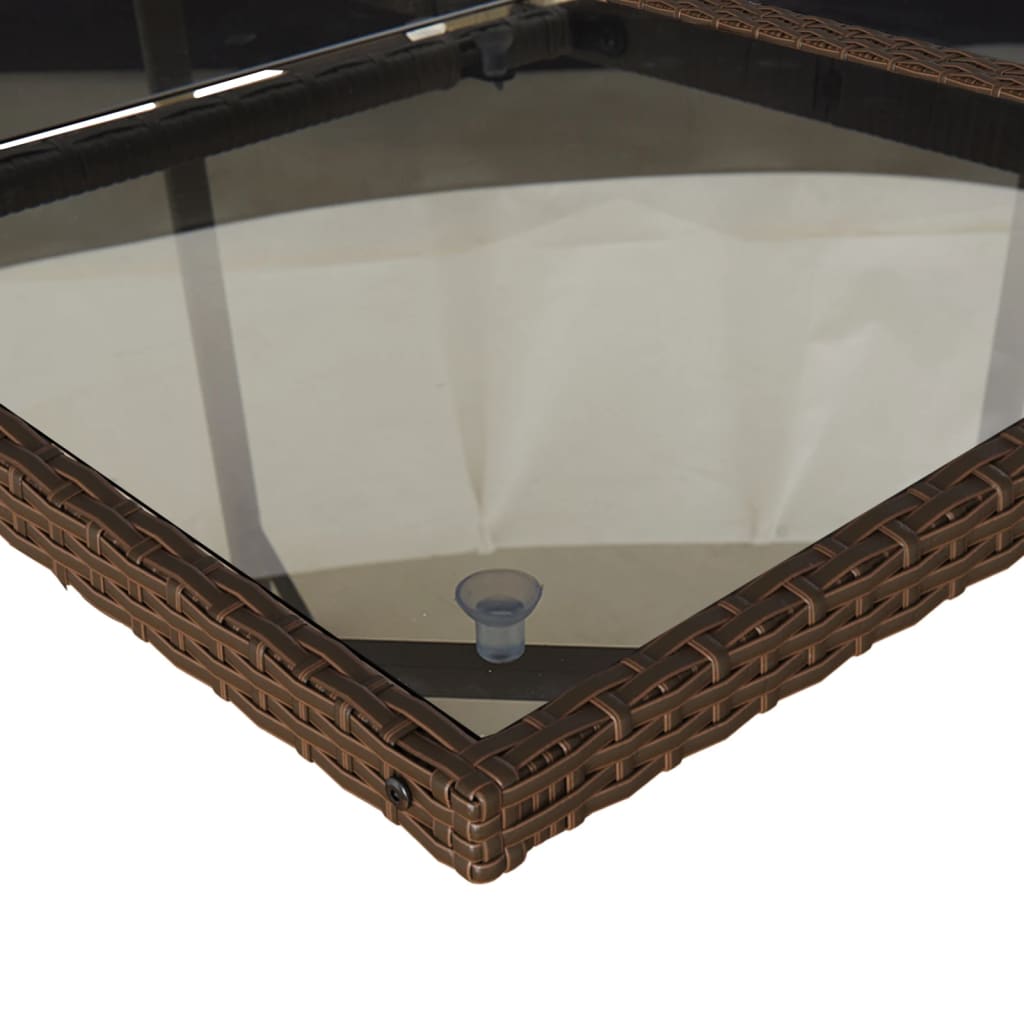 11 részes barna polyrattan kerti ülőgarnitúra párnákkal 7