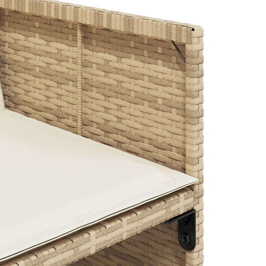 15 részes bézs polyrattan kerti étkezőgarnitúra párnákkal 6