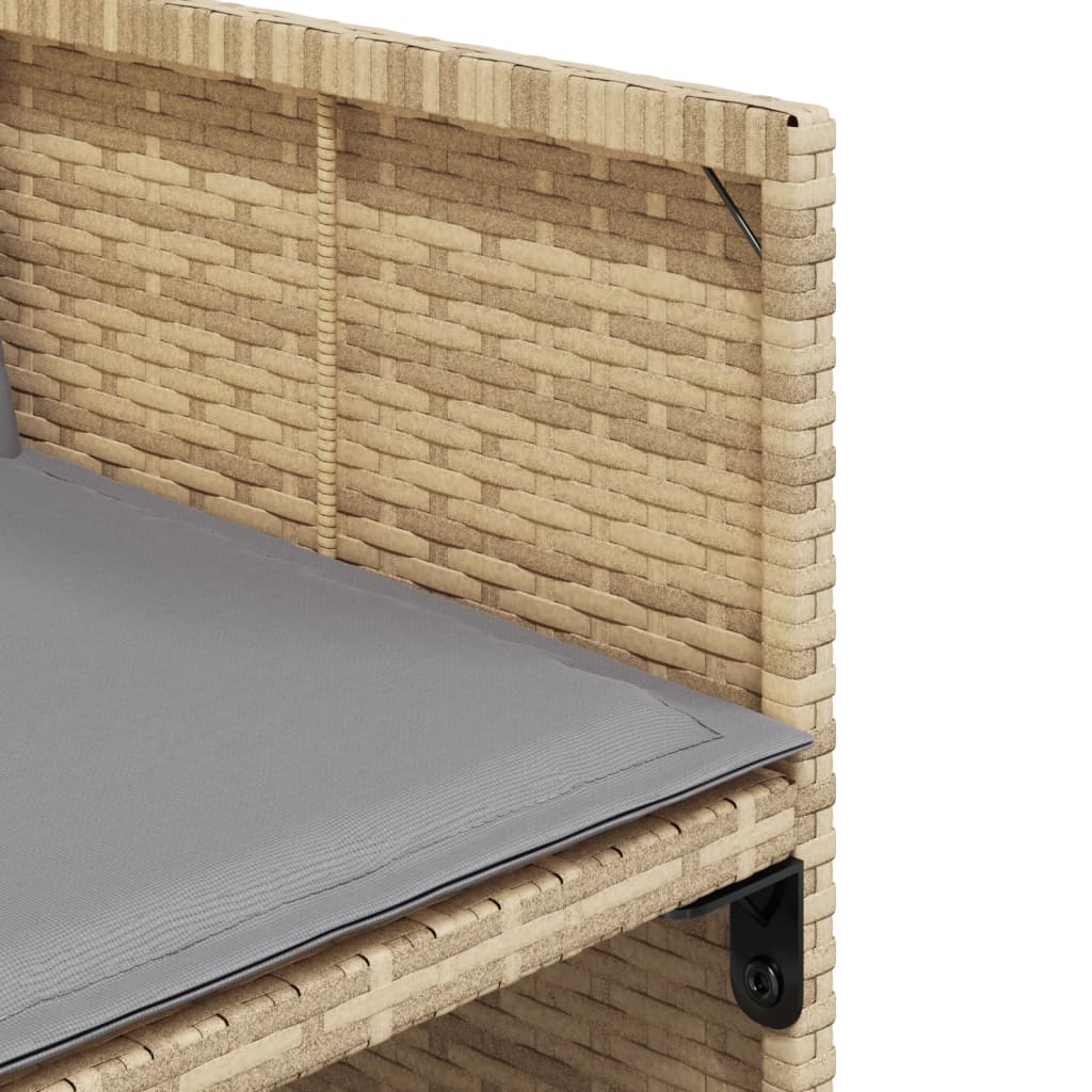 17részes vegyes bézs polyrattan kerti étkezőgarnitúra párnákkal 6