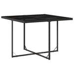 5 részes fekete polyrattan kerti étkezőgarnitúra párnákkal 4