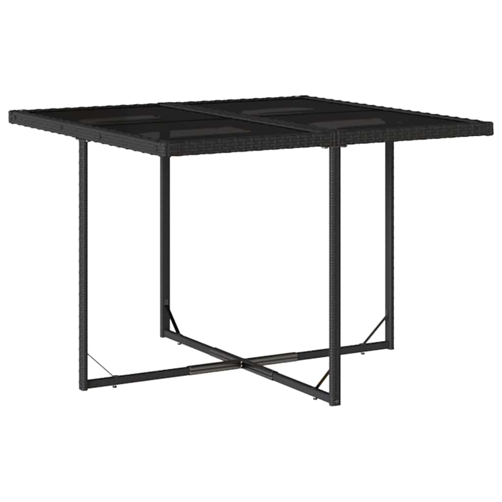 5 részes fekete polyrattan kerti étkezőgarnitúra párnákkal 4