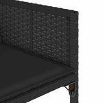 5 részes fekete polyrattan kerti étkezőgarnitúra párnákkal 6