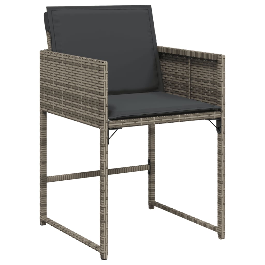 7 részes szürke polyrattan kerti étkezőgarnitúra párnával 5