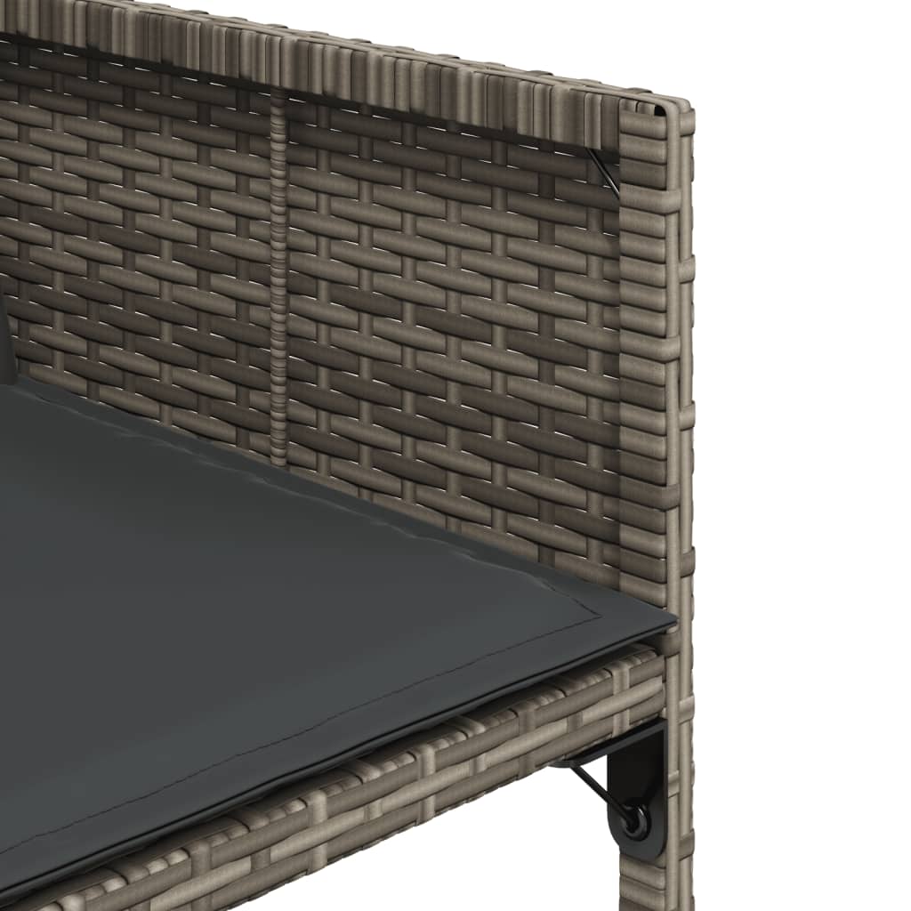 7 részes szürke polyrattan kerti étkezőgarnitúra párnával 7