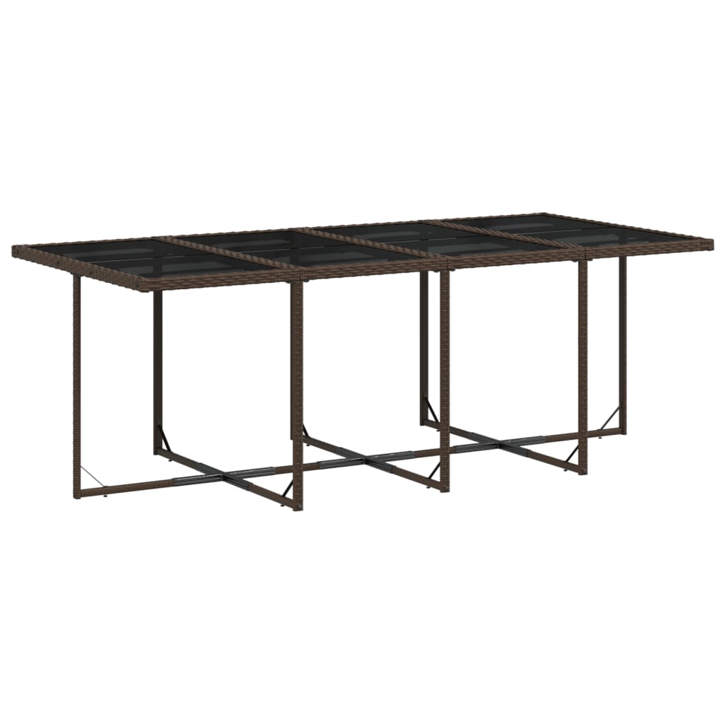 9 részes barna polyrattan kerti étkezőgarnitúra párnákkal 4