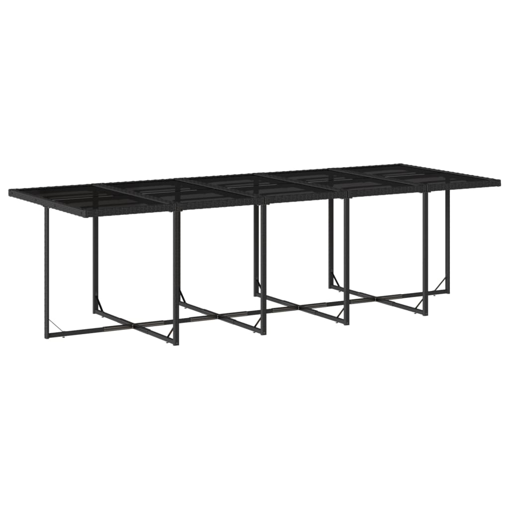 11 részes fekete polyrattan kerti étkezőgarnitúra párnákkal 5