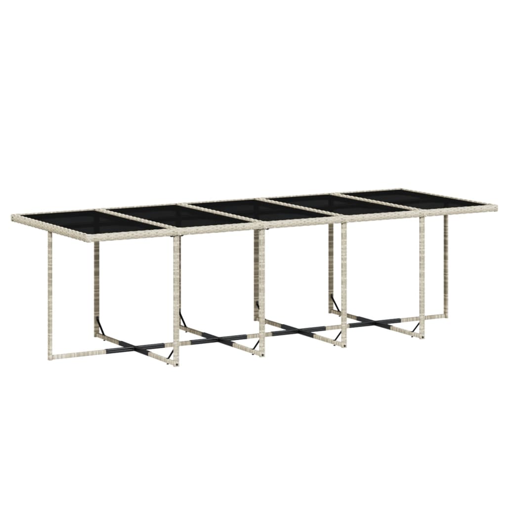 11 részes világosszürke polyrattan kerti ülőgarnitúra párnákkal 3