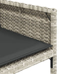 11 részes világosszürke polyrattan kerti ülőgarnitúra párnákkal 7